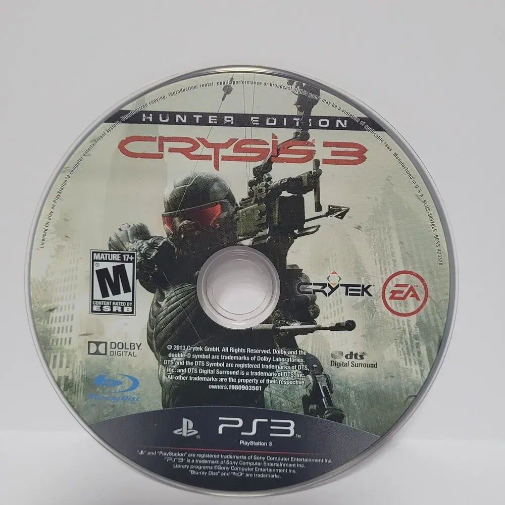 Crysis 3 Hunter Edition PS3 PlayStation 3 Game With Manual (2013)